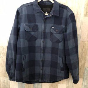 Hurley Men's Navy Plaid Button-Front Jacket